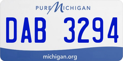 MI license plate DAB3294