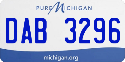 MI license plate DAB3296