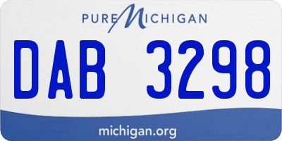 MI license plate DAB3298