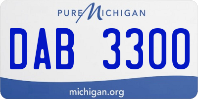 MI license plate DAB3300