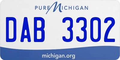 MI license plate DAB3302