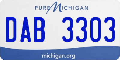 MI license plate DAB3303