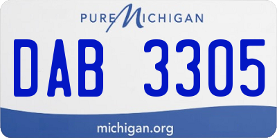 MI license plate DAB3305