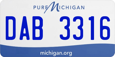 MI license plate DAB3316