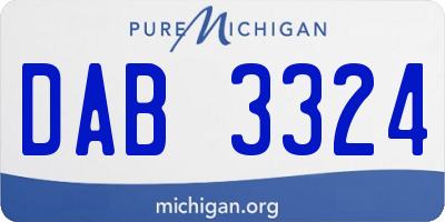 MI license plate DAB3324