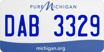 MI license plate DAB3329