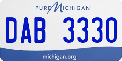 MI license plate DAB3330