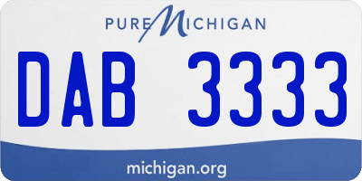 MI license plate DAB3333