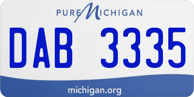MI license plate DAB3335