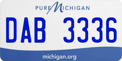 MI license plate DAB3336