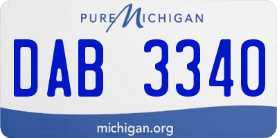 MI license plate DAB3340