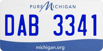 MI license plate DAB3341