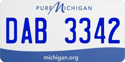 MI license plate DAB3342