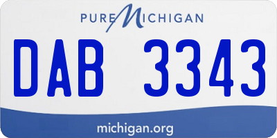 MI license plate DAB3343