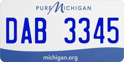 MI license plate DAB3345