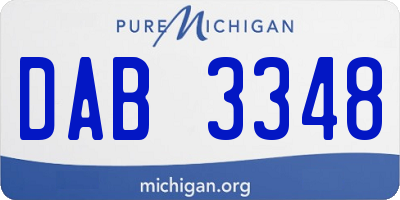 MI license plate DAB3348