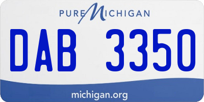 MI license plate DAB3350