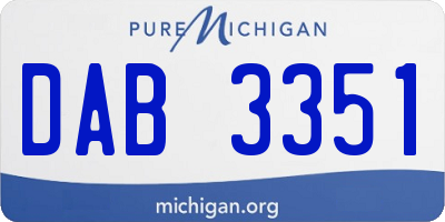 MI license plate DAB3351