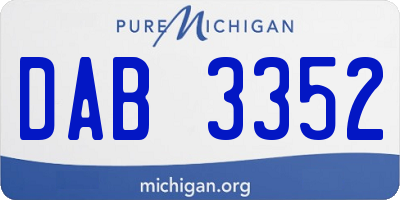 MI license plate DAB3352