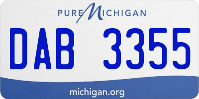 MI license plate DAB3355