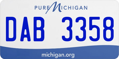 MI license plate DAB3358