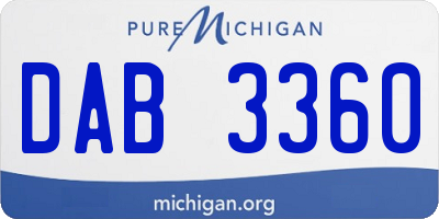 MI license plate DAB3360