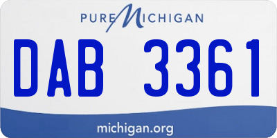 MI license plate DAB3361