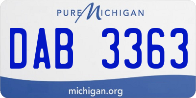 MI license plate DAB3363
