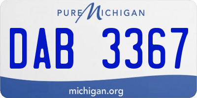 MI license plate DAB3367