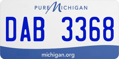 MI license plate DAB3368