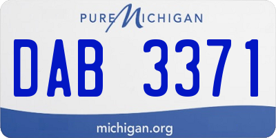 MI license plate DAB3371