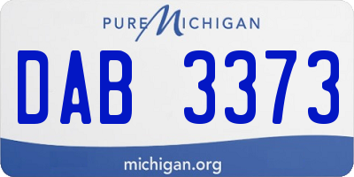 MI license plate DAB3373