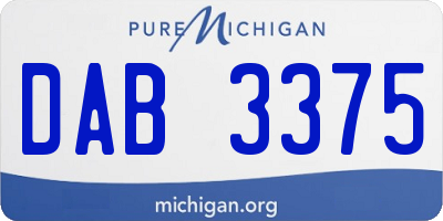 MI license plate DAB3375