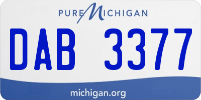 MI license plate DAB3377