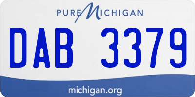 MI license plate DAB3379