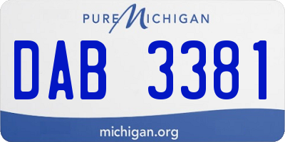 MI license plate DAB3381