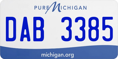 MI license plate DAB3385