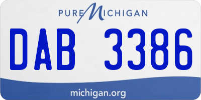MI license plate DAB3386