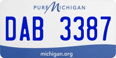 MI license plate DAB3387