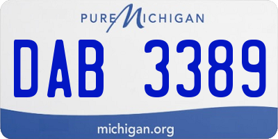 MI license plate DAB3389