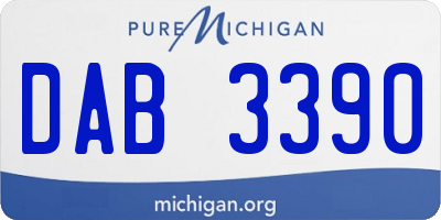 MI license plate DAB3390