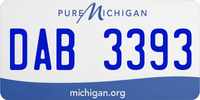 MI license plate DAB3393