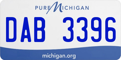 MI license plate DAB3396