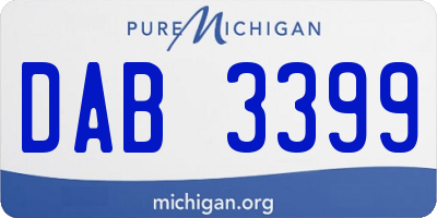 MI license plate DAB3399