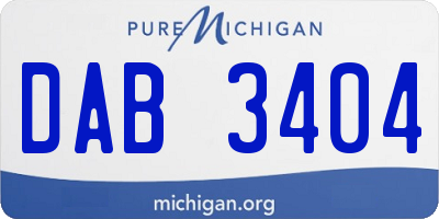 MI license plate DAB3404