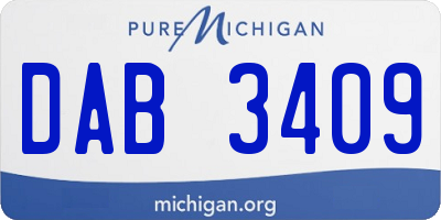 MI license plate DAB3409
