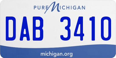 MI license plate DAB3410