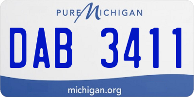 MI license plate DAB3411