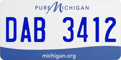 MI license plate DAB3412