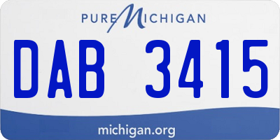 MI license plate DAB3415